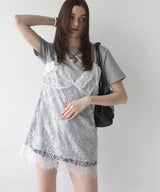 Tシャツドッキングレースキャミワンピース