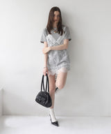Tシャツドッキングレースキャミワンピース