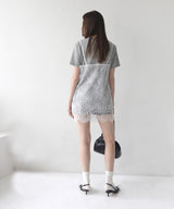 Tシャツドッキングレースキャミワンピース