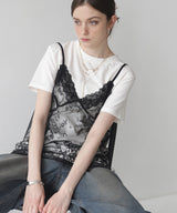 Tシャツドッキングレースキャミワンピース