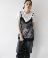 Tシャツドッキングレースキャミワンピース