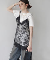 Tシャツドッキングレースキャミワンピース