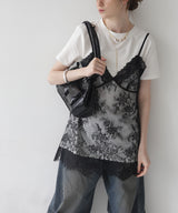 Tシャツドッキングレースキャミワンピース