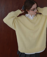 Vネックオーバーサイズニット