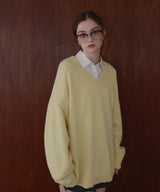 Vネックオーバーサイズニット