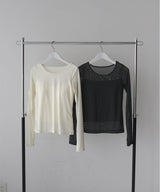 カップ付きシアーTシャツ