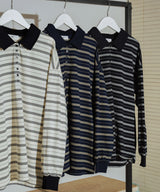 オーバーサイズボーダーポロTシャツ