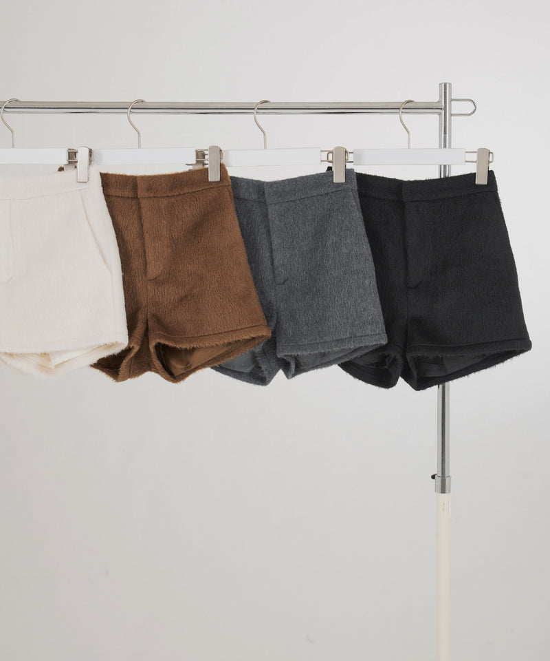 【11月上旬お届け商品】シャギーハイウエストショートパンツ