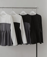 ペプラムフリルビスチェニットコンビTシャツ