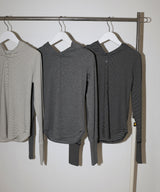 フード付きボーダーロングスリーブTシャツ