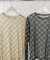 チェックシアーTシャツ