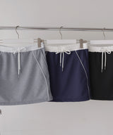 ウエスト切り替えラインスウェットミニスカート