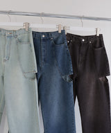 サイドカットアウト ストレートデニムパンツ