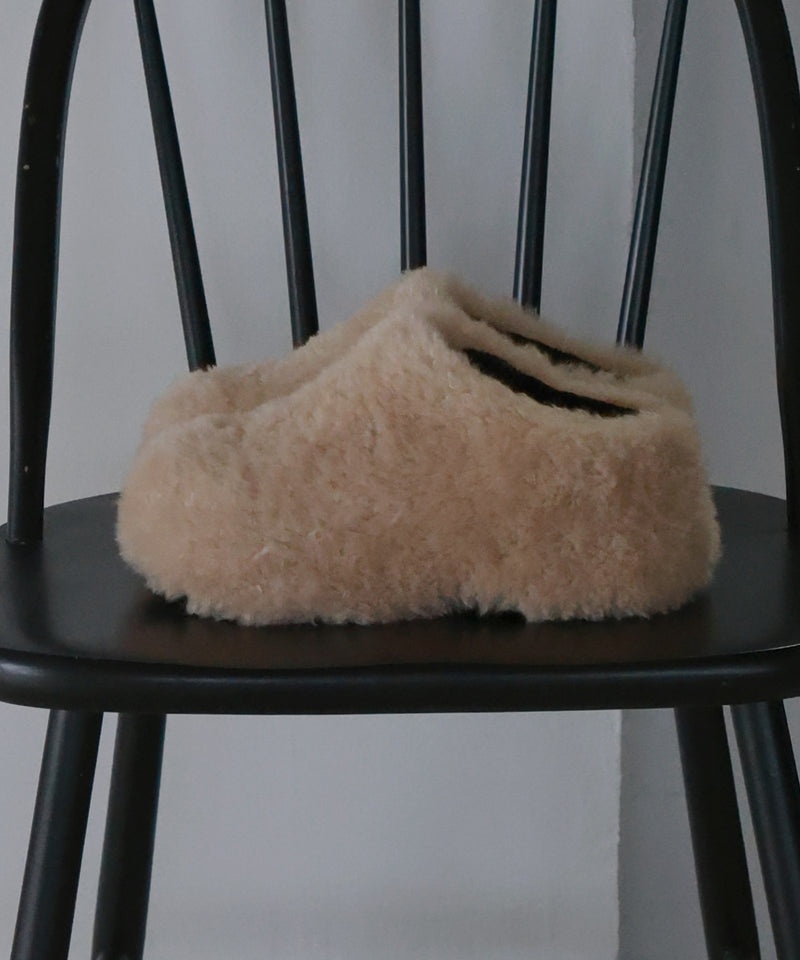 【12月上旬お届け商品】ボアボリュームソールサボサンダル