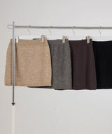 オーバーサイズクルーネックニットトップス＆ニットミニスカート　セットアップニット