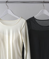 カップ付きシアーTシャツ