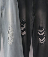 レースダメージデニムパンツ