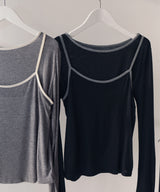 バイカラーロンTキャミセット