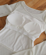 カップ付きシアーTシャツ