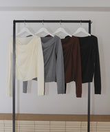 【12月上旬お届け商品】ドレープオフショルニットトップス