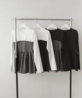 ペプラムフリルビスチェニットコンビTシャツ