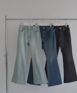 ヴィンテージライクハイウエストフレアデニムパンツ