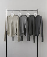 フード付きボーダーロングスリーブTシャツ