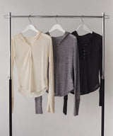 フード付きシアーロングスリーブTシャツ