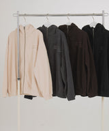 ロゴ刺繍オーバーサイズボアフリースジップパーカー